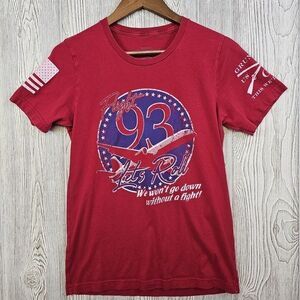 Grunt Style T-Shirt Women's Small Red Flight 93 We Wont Go Down Without A‎ Fight